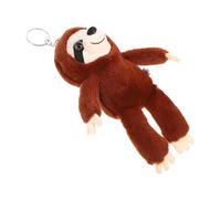 ibasenice Cute Sloth Plush Keychain Ornament with PP Cotton Filling Soft Stuffed Bag Pendant for Backpack Purse Wallet Decoration Deep Brown Charm Accessory