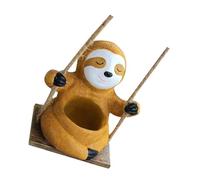 ibasenice Cute Sloth Swing Resin Planter Pot Lightweight Succulent Flowerpot for Indoor Outdoor Hanging Plant Stand Home Garden Decor
