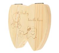 ibasenice Deciduous Tooth Storage Box Wooden Teeth Keepsake Box for Boys and Girls First Fairy Holder Save for Memory