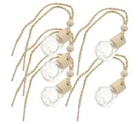 ibasenice Delicate 8ml Diamond-shaped Perfume Bottles 5pcs Glass Car Diffuser Containers Small Aroma Bottles Hanging Air Fresheners for Vehicle Interior Use