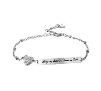 ibasenice Delicate Lettering Pattern Bracelet for Women Creative Steel Chain Wrist Jewelry Warm Gift for Birthday and Festival Easy to Wear Stylish Ladies Accessory