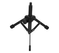 ibasenice Desk Microphone Tripod Portable Folding Mic Stand Metal Black Tripod Shape Easy Storage for Conferences and Speech