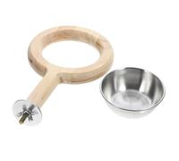 ibasenice Detachable Stainless Steel Bird Feeder with Perch and Cup for Parrot Cage Easy Install Food Water Bowl for Birds Reducing Mess and Keeping Diet Healthy