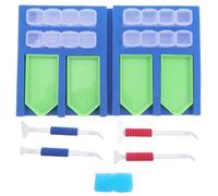 ibasenice Diamond Art Supplies Point Drill Tools Container with Flexible Sponge and Plastic Material, Blue Embroidery Tools Holder for DIY Diamond Drawing Organizing and Storage