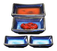 ibasenice Dipping Bowls Ceramic Set of 4, 9 CM Porcelain Sauce Cups for Condiments, Snacks, Sushi and Oil, Attractive Glaze Finish, Suitable for Asian Cooking, Dishwasher Safe