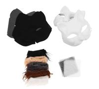 ibasenice DIY Blank Kit for Crafts and Halloween Masquerade Party Paintable Animal Face Mask with Faux Fur Eye Mesh and Brushes for Comfortable Costume and Creative Decorating