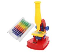 ibasenice DIY Educational Microscope with LED Light and Prepared Specimens Science Self-assembly Kit for Students Stem Learning and Exploration