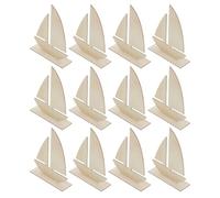 ibasenice DIY Wood Sailboat Craft Unfinished Wooden Pieces Nautical Themed Decorations Handcrafted Cutouts for Craft Projects Home Decor and Valentine's Day