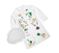 ibasenice Doctor Coat Costume White Lab Coat with Realistic Buttons Pockets Reusable Career Dress Up for Science Role Play Parties and Halloween