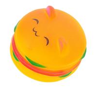 ibasenice Dog Hamburger Shaped Chew Dog Chewing Fake Burger Dog Training Supplies Hamburger Squeaky Food for Dogs Pet Chasing Burger Yellow Vinyl