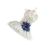 ibasenice Dog Lace Dress for Special Occasions Comfortable Pet Costume with Daisy Pattern Sunflower Decor for Weddings Parties Photo Props Blue Flower
