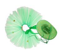 ibasenice Dog Saint Patrick's Day Tutu Skirt Suit Irish Pet Outfit Cat Tutu Skirt Hat Party Pet Dress