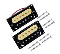 ibasenice Double Coil Humbucker Pickups with Neck Bridge Surrounds Pair Zebra Faced Direct Replacement with Solid Nickel Pole Pieces and Fully Wax Potted Design for Electric Guitar