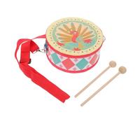ibasenice Double Sided Drum with Strap and Mallets Wearable Percussion Instrument for Kindergarten Music Education Clear Sound Hand Drum for Boys and Indoor Outdoor Musical Play