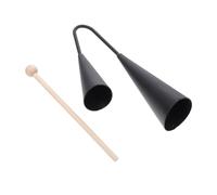 ibasenice Double Trumpet with Metal Cowbells Musical Instrument for Boys and Girls Black Improve Hand-eye Coordination Classroom-friendly
