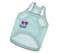 ibasenice Dress Puppy Sleeveless Vest Breathable Pet Clothing Floral Embroidery Dog Outfits for Walks