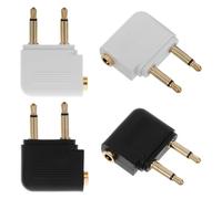 ibasenice Dual Prong Airplane Headphone Adapter 4PCS, Gold Plated Jack Converter, Easy to Use for Airline Travel and Aircraft Headphone Audio Interface