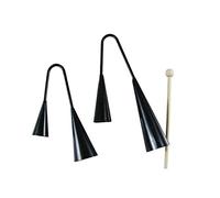 ibasenice Early Education Musical Toy Kids Instrument Bell Two Tone Bell Samba Percussion Wooden Stick Double Speaker Toy