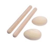ibasenice Early Learning Musical Instruments 4pcs Wooden Rhythm Sticks Egg for Toddlers Present