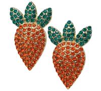 ibasenice Easter Carrot Earrings for Women Lightweight Full Rhinestone Studs Fun Spring Jewelry for Teens Comfortable Daily Wear Accessory