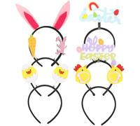 ibasenice Easter Headbands Comfortable and Super Lightweight Plastic and Felt 6pcs Hair Accessories, Cute and Creative Easter Hair Hoops for Parties and Crazy Moments
