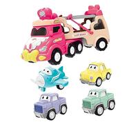 ibasenice Educational Pull-Back Truck Toy for Boys and Girls Inertial Model Car for Girls Pink Shop Truck for Toddlers Playtime No Batteries Required