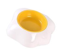 ibasenice Egg Shaped Plastic Pet Food Bowl for Cats and Dogs Smooth Edged Design Comfortable Height for Healthy Eating Stable Non Tip Water and Food Dish White Single Bowl