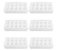 ibasenice Egg Shipping Foam Tray 6 Sets White, Reusable Protective Egg Holder with Lid and Bottom, Suitable for Logistics and Outdoor Use (10 Grids)