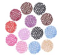 ibasenice Elastic Bun Hair Nets for Professional Dancing Performers and Company Employees 13pcs Mesh Crochet Hairnet with Cloth Material, Hold and Fix Hair Bun Random Color for Women