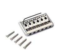 ibasenice Electric Guitar Bridge Tailpiece Silver Fixed Saddle Assembly for Style Guitars Easy Installation Standard String Spacing Replacement Part