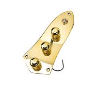 ibasenice Electric Guitar Control Plate for Bass and Guitar with Prewired Volume Tone Knobs Metal Circuit Board Replacement Accessory in Gold Suitable for Electric Bass