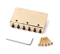ibasenice Electric Guitar Fixed Bridge Chrome Guitar Bridge Saddle Screws String Solid Metal Height Adjustable