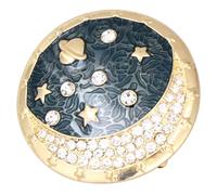 ibasenice Elegant Alloy Moon-shaped Brooch Pin with Shining Crystal, Decorative and Multi-purpose Accessory for Bags and Hats, for Proms and Celebrations
