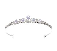 ibasenice Elegant Bridal Crown Tiara Headpiece with Shiny Rhinestones, Silver Alloy Hair Accessory for Weddings and Valentine's Day, Beautiful and Delicate Hair Decor for Brides