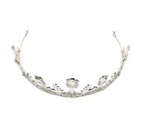 ibasenice Elegant Crown Silver Rhinestone Wedding Crown for Bride with Sparkling Rhinestones and Alloy Material for Women for Special Occasions and Pageant Can be Displayed as Keepsake