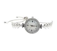 ibasenice Elegant Mermaid Quartz Watch for Women with Rhinestone-Embellished Round Dial Silver Chain Bracelet Bangle Crystal Luxury Wristwatch for Dressy Events and Daily Wear