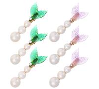 ibasenice Elegant Mermaid Tail Hair Clips for Styling for Women 6pcs with Imitation Pearl and Rhinestone Decoration, Comfortable and Secure Hold Hair Accessories the Day and Work