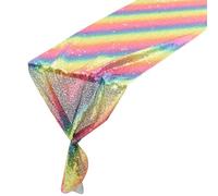 ibasenice Elegant Sequin Table Runner Polyester Rectangle round Tablecloth Not Easy to Shrink Reusable for Wedding Party