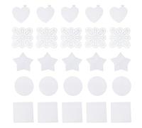 ibasenice Embroidery Plastic Canvas Sheets Cross Stitch Mesh Set Featuring 50 Acrylic Shapes Including Hearts, Stars, Circles, and Butterflies for Crochet and Knitting Projects