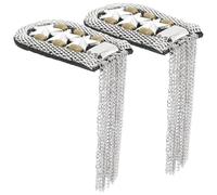 ibasenice Epaulettes Easy Silver Boards 2pcs Shoulder Tassel Badge Chain, Practical and Attach Supplies for Many more Clothes Lion Tamer Costumes Events