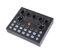 ibasenice External Sound Card with Colorful LED Lighting for Live Streaming and Dj Equipment, Computer Audio Mixer with Voice Changer Function, Metal Shell Sound Board for Mobile and PC