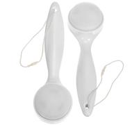 ibasenice Facial Cleansing Brush White on Manual Face Scrubber Silicone 2pcs with and Hanging Holes Handles, Handled Exfoliating Brush for Shower and Daily Skincare