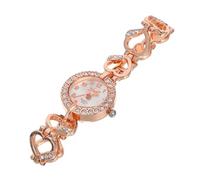ibasenice Fashionable Women's Digital Watch Rhinestone Heart Design, Golden Alloy Material, Precise Quartz Movement, Accurate Time Keeping, Birthday Gift for Female Friends
