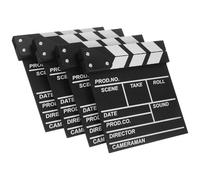 ibasenice Film Clapboard Set and Realistic Detail and 4pcs Wooden Easy to Write Eye-catching Clapper Boards with for Directors and Fans for Advertising and Home Video Scenes