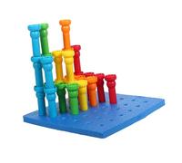 ibasenice Fine Motor Skills Peg Board for Color Sorting and Counting Mushroom Peg Puzzle Plastic Educational Early Learning for Interaction and Cognitive Development