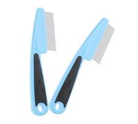 ibasenice Fine Tooth Dandruff Comb with Ergonomic Handle 2pcs for Pets, Stainless Steel and Material and Comfortable Use, Hair Pick Suitable for Scalp Dandruff Removal