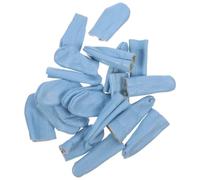 ibasenice Finger Protectors for Sewing 20Pcs Leather Finger Cots Needle Felting Covers Flexible Breathable White for Wool Felting and Knitting