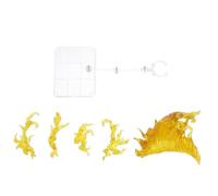 ibasenice Flame Effect Action Figure Stand with Yellow Fire Effect Accessory Flexible Doll Display Rack Model Holder for Collectible Figures and Anime