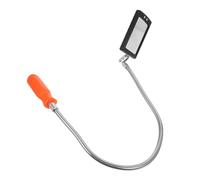 ibasenice Flexible On-the-go Inspection for Interior and Design Wall Bending Mirror with Adjustable Stainless Steel Telescoping Handle Rectangle Mirror, Easy