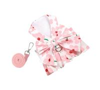 ibasenice Floral Print Dog Harness Dress for Small Dogs Breathable Soft Puppy Outfit with Bowknot Decor Easy to Wear Pet Girl Clothes for Summer Outings and Festive Occasions